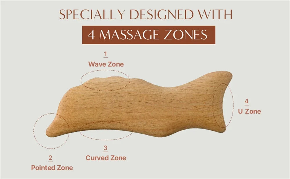Wooden Dolphin Type Face & Body Massage Tool, Beech Wood Gua Sha, Body Massaging Tools, Home Promotes Healthier Body Circulation