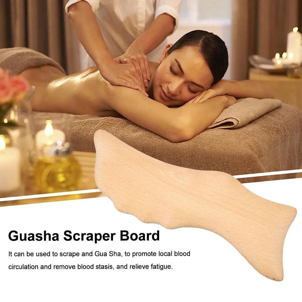 Wooden Dolphin Type Face & Body Massage Tool, Beech Wood Gua Sha, Body Massaging Tools, Home Promotes Healthier Body Circulation